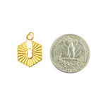 Load image into Gallery viewer, 14K Solid Gold Charm. Hexagonal Pendant with Diamonds. GDP209