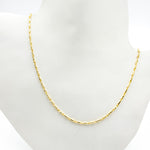 Load image into Gallery viewer, 050LURCNDTL721. 14k Solid Gold Twisted Bar Link Chain