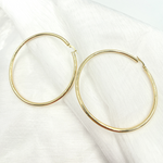 Load image into Gallery viewer, GER167. 14K Solid Gold Hollow Smooth Hoop