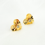Load image into Gallery viewer, EFD52829. 14k Solid Gold Diamond Heart Studs