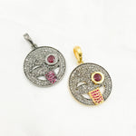 Load image into Gallery viewer, DP251. Diamond Sterling Silver Emoji Pendant with Gemstone