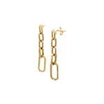 Load image into Gallery viewer, EFE51958. 14k Solid Gold Diamond Paperclip Dangle Earrings