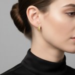 Load image into Gallery viewer, EHD57452. 14k Solid Gold Diamond Huggie Earrings