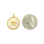 Load image into Gallery viewer, GDP216. 14K Solid Gold Diamond Star Circle Charm
