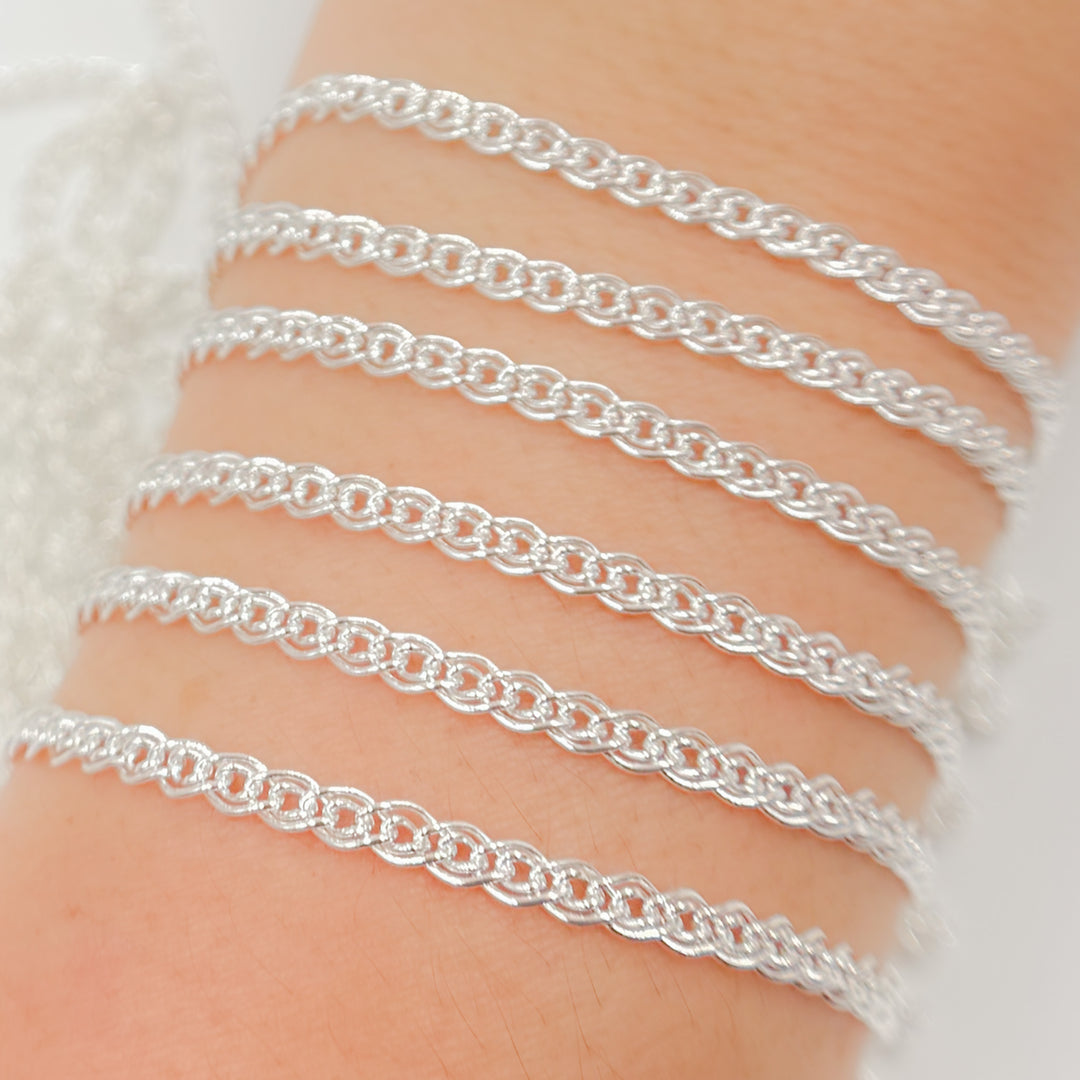 sterling Silver Double Curb Chain