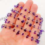 Load image into Gallery viewer, Buy Amethyst Organic Shape Sterling Silver Wire Chain