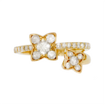 Load image into Gallery viewer, 14K Solid Gold Diamond Flower Ring