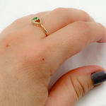 Load image into Gallery viewer, 14k Solid Gold Diamond and Emerald Eye Ring.