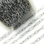 Load image into Gallery viewer, Sterling Silver Black Rhodium Diamond Cut Paper Clip Chain