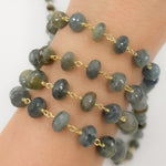 Load image into Gallery viewer, Moss Aquamarine Gold Plated Wire Chain