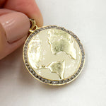 Load image into Gallery viewer, DP769A. Diamond Sterling Silver Round Planet Pendant