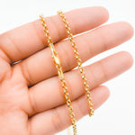 Load image into Gallery viewer, 000HVR0344000. 14K Solid Yellow Gold Round Rolo Hollow Chain Necklace