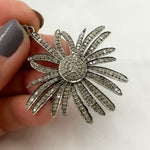 Load image into Gallery viewer, DP197. Diamond Sterling Silver Flower Pendant
