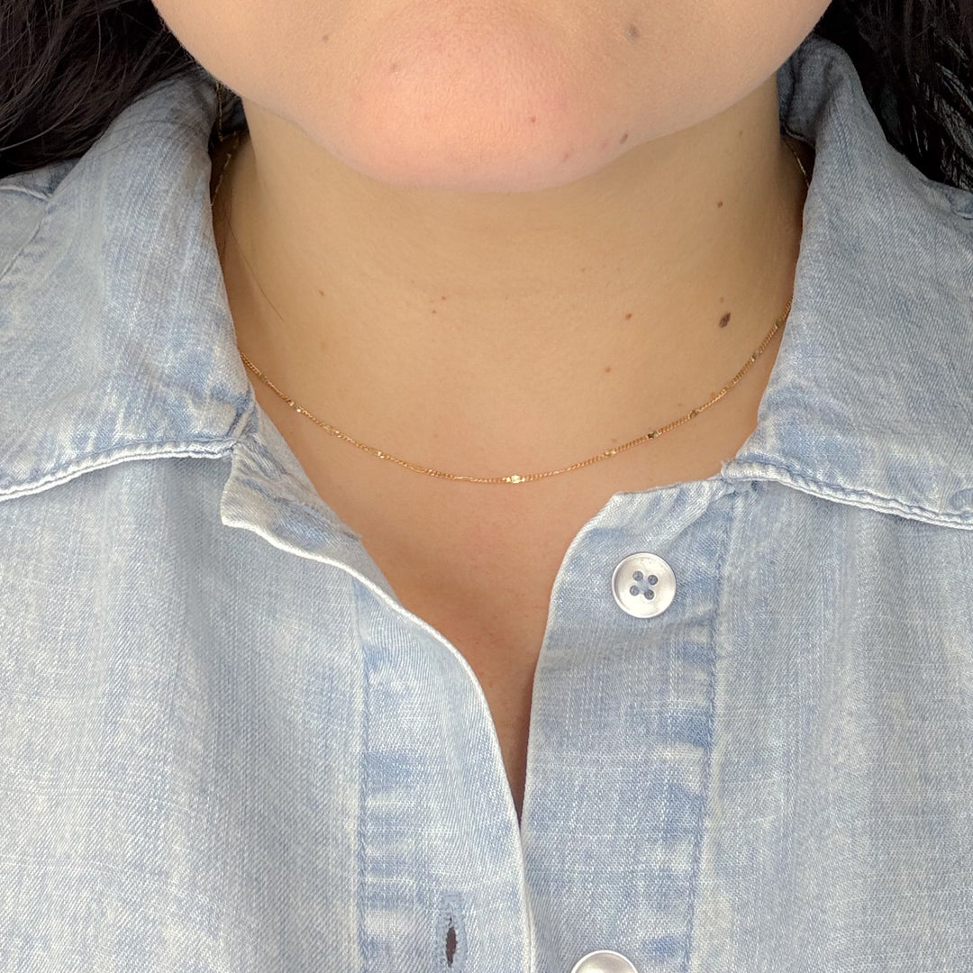 Gold Curb & Diamond Cut Marina Link Chain