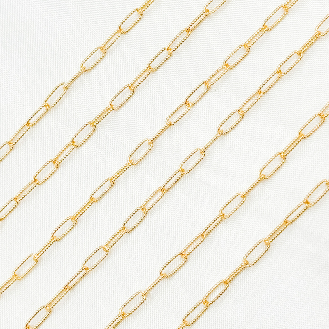 14k Gold Filled Hammered Paperclip Chain. 2505LGF