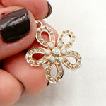 Load image into Gallery viewer, DP513. Diamond Sterling Silver Flower Pendant with Gemstone