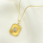 Load image into Gallery viewer, CGDP47.14K Solid Gold Charm Rectangular Pendant with Diamonds