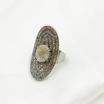 Load image into Gallery viewer, DR13. Diamond Sterling Silver Statement Ring with Gemstone