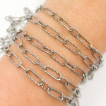 Load image into Gallery viewer, Oxidized Sterling Silver Hammered Long and Short Chain