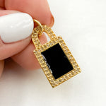 Load image into Gallery viewer, Silver Lock Enamel Pendant