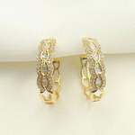 Load image into Gallery viewer, EHH56761. 14k Solid Gold & Diamonds Hoops Earrings