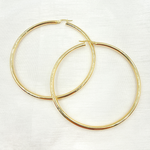 Load image into Gallery viewer, GER167. 14K Solid Gold Hollow Smooth Hoop