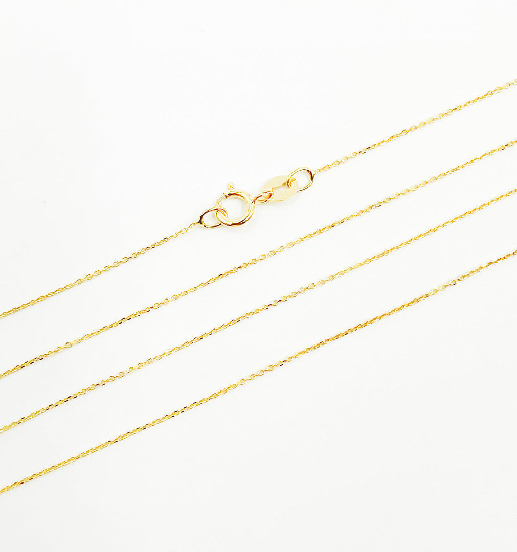 14K Solid Gold Cable Chains
