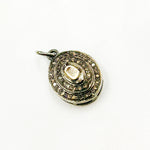 Load image into Gallery viewer, Buy Diamond Sterling Silver Oval Charm with Polki Diamond