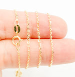 Load image into Gallery viewer, 14K Solid Gold Flat Cable Chain