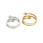 Load image into Gallery viewer, 14k Solid Gold Spiral Diamond Ring.