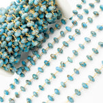 Load image into Gallery viewer, Gold Plated Sterling Silver Turquoise Organic Shape Wire Chain