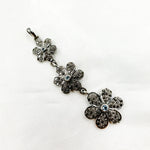 Load image into Gallery viewer, DP216. Diamond Sterling Silver 3 Flower Long Pendant with Gemstone.