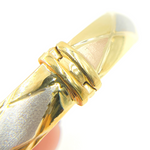 Load image into Gallery viewer, Bangle10. 14K Solid Gold Tri-Color Matte & Shinny Diamond Pattern Bangle