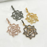 Load image into Gallery viewer, DP277. Diamond Sterling Silver Abstract Flower Pendant