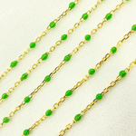 Load image into Gallery viewer, Gold Plated Sterling Silver Enamel Lemon Green Color Chain