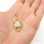 Load image into Gallery viewer, DP245. Diamond Sterling Silver Flower Pendant with Gemstone