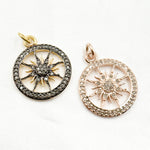 Load image into Gallery viewer, Diamond Sterling Silver Round Sun Pendant