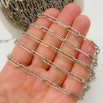 Load image into Gallery viewer, 4002OX. Oxidized Sterling Silver Smooth Paperclip Chain