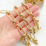 Load image into Gallery viewer, 604GP. Gold Plated 925 Sterling Silver Long and Short Link Chain