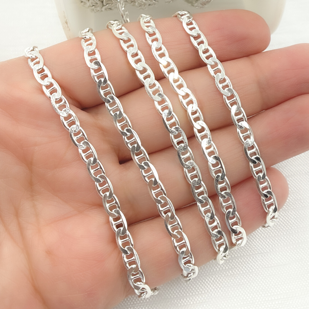 Y66SS. Sterling Silver Flat Marina Link Chain
