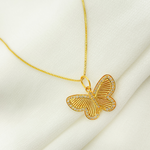 Load image into Gallery viewer, 14K Solid Gold Charm. Butterfly Pendant with Diamonds. GDP191