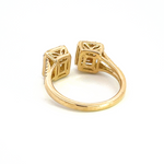 Load image into Gallery viewer, 14K Solid Gold Rectangle Diamond Baguette Ring.