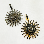Load image into Gallery viewer, DP350. Diamond & Sterling Silver Sun Pendant