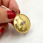 Load image into Gallery viewer, DP694. Diamond Sterling Silver Round Eye Pendant with Gemstone
