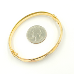 Load image into Gallery viewer, Bangle10. 14K Solid Gold Tri-Color Matte & Shinny Diamond Pattern Bangle