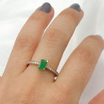 Load image into Gallery viewer, 14k Solid Gold Diamond and Emerald Statement Ring