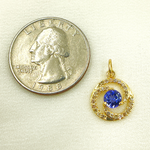Load image into Gallery viewer, 14K Solid Gold Diamond Circle Charm. GDP129