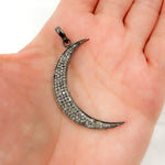 Load image into Gallery viewer, DP1002. Diamond Sterling Silver Moon Pendant