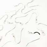 Load image into Gallery viewer, White Sterling Silver Ball Ear Wires