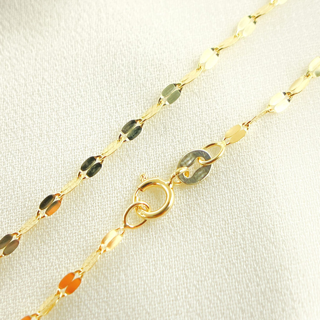 14K Solid Yellow Flat Marina Link Chain